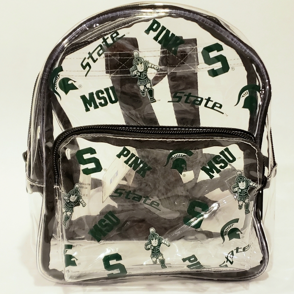 PINK Collegiate Clear Mini Backpack MSU